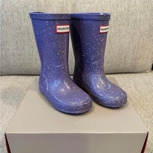 Toddler/Little Kids Original Hunter Rain Boots size 8 Purple Glitter